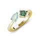4 - Lysha 1.16 ctw Opal Pear Shape (7x5 mm) & Lab Created Alexandrite Cushion Shape (5.00 mm) Toi Et Moi Engagement Ring 