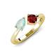 4 - Lysha 1.10 ctw Opal Pear Shape (7x5 mm) & Red Garnet Cushion Shape (5.00 mm) Toi Et Moi Engagement Ring 