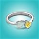 3 - Lysha 1.16 ctw Opal Pear Shape (7x5 mm) & Lab Created Yellow Sapphire Cushion Shape (5.00 mm) Toi Et Moi Engagement Ring 