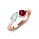 4 - Lysha 1.16 ctw Opal Pear Shape (7x5 mm) & Lab Created Ruby Cushion Shape (5.00 mm) Toi Et Moi Engagement Ring 