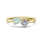 1 - Lysha 0.85 ctw Opal Pear Shape (7x5 mm) & Natural Diamond Cushion Shape (5.00 mm) Toi Et Moi Engagement Ring 