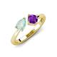 4 - Lysha 0.85 ctw Opal Pear Shape (7x5 mm) & Amethyst Cushion Shape (5.00 mm) Toi Et Moi Engagement Ring 