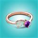 3 - Lysha 0.85 ctw Opal Pear Shape (7x5 mm) & Amethyst Cushion Shape (5.00 mm) Toi Et Moi Engagement Ring 