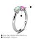 5 - Lysha 1.16 ctw Opal Pear Shape (7x5 mm) & Lab Created Pink Sapphire Cushion Shape (5.00 mm) Toi Et Moi Engagement Ring 
