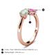 5 - Lysha 1.16 ctw Opal Pear Shape (7x5 mm) & Lab Created Pink Sapphire Cushion Shape (5.00 mm) Toi Et Moi Engagement Ring 