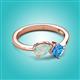 3 - Lysha 1.10 ctw Opal Pear Shape (7x5 mm) & Blue Topaz Cushion Shape (5.00 mm) Toi Et Moi Engagement Ring 