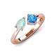 4 - Lysha 1.10 ctw Opal Pear Shape (7x5 mm) & Blue Topaz Cushion Shape (5.00 mm) Toi Et Moi Engagement Ring 
