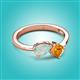 3 - Lysha 0.85 ctw Opal Pear Shape (7x5 mm) & Citrine Cushion Shape (5.00 mm) Toi Et Moi Engagement Ring 