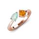 4 - Lysha 0.85 ctw Opal Pear Shape (7x5 mm) & Citrine Cushion Shape (5.00 mm) Toi Et Moi Engagement Ring 