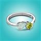 3 - Lysha 1.00 ctw Opal Pear Shape (7x5 mm) & Peridot Cushion Shape (5.00 mm) Toi Et Moi Engagement Ring 