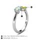 5 - Lysha 1.00 ctw Opal Pear Shape (7x5 mm) & Peridot Cushion Shape (5.00 mm) Toi Et Moi Engagement Ring 