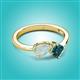 3 - Lysha 1.10 ctw Opal Pear Shape (7x5 mm) & London Blue Topaz Cushion Shape (5.00 mm) Toi Et Moi Engagement Ring 