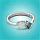 3 - Lysha 1.16 ctw Opal Pear Shape (7x5 mm) & Lab Created Alexandrite Cushion Shape (5.00 mm) Toi Et Moi Engagement Ring 