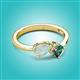 3 - Lysha 1.16 ctw Opal Pear Shape (7x5 mm) & Lab Created Alexandrite Cushion Shape (5.00 mm) Toi Et Moi Engagement Ring 