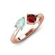 4 - Lysha 1.10 ctw Opal Pear Shape (7x5 mm) & Red Garnet Cushion Shape (5.00 mm) Toi Et Moi Engagement Ring 