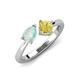 4 - Lysha 1.16 ctw Opal Pear Shape (7x5 mm) & Lab Created Yellow Sapphire Cushion Shape (5.00 mm) Toi Et Moi Engagement Ring 
