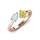 4 - Lysha 1.16 ctw Opal Pear Shape (7x5 mm) & Lab Created Yellow Sapphire Cushion Shape (5.00 mm) Toi Et Moi Engagement Ring 
