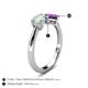 5 - Lysha 0.85 ctw Opal Pear Shape (7x5 mm) & Amethyst Cushion Shape (5.00 mm) Toi Et Moi Engagement Ring 