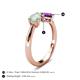 5 - Lysha 0.85 ctw Opal Pear Shape (7x5 mm) & Amethyst Cushion Shape (5.00 mm) Toi Et Moi Engagement Ring 