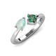 4 - Lysha 1.16 ctw Opal Pear Shape (7x5 mm) & Lab Created Alexandrite Cushion Shape (5.00 mm) Toi Et Moi Engagement Ring 