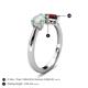 5 - Lysha 1.10 ctw Opal Pear Shape (7x5 mm) & Red Garnet Cushion Shape (5.00 mm) Toi Et Moi Engagement Ring 