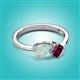 3 - Lysha 0.97 ctw Opal Pear Shape (7x5 mm) & Rhodolite Garnet Cushion Shape (5.00 mm) Toi Et Moi Engagement Ring 