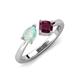 4 - Lysha 0.97 ctw Opal Pear Shape (7x5 mm) & Rhodolite Garnet Cushion Shape (5.00 mm) Toi Et Moi Engagement Ring 