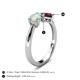 5 - Lysha 0.97 ctw Opal Pear Shape (7x5 mm) & Rhodolite Garnet Cushion Shape (5.00 mm) Toi Et Moi Engagement Ring 