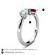 5 - Lysha 1.16 ctw Opal Pear Shape (7x5 mm) & Lab Created Ruby Cushion Shape (5.00 mm) Toi Et Moi Engagement Ring 