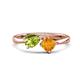 1 - Lysha 1.30 ctw Peridot Pear Shape (7x5 mm) & Citrine Cushion Shape (5.00 mm) Toi Et Moi Engagement Ring 