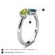 5 - Lysha 1.55 ctw Peridot Pear Shape (7x5 mm) & London Blue Topaz Cushion Shape (5.00 mm) Toi Et Moi Engagement Ring 