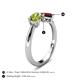 5 - Lysha 1.55 ctw Peridot Pear Shape (7x5 mm) & Red Garnet Cushion Shape (5.00 mm) Toi Et Moi Engagement Ring 