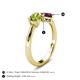 5 - Lysha 1.42 ctw Peridot Pear Shape (7x5 mm) & Rhodolite Garnet Cushion Shape (5.00 mm) Toi Et Moi Engagement Ring 