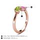 5 - Lysha 1.61 ctw Peridot Pear Shape (7x5 mm) & Lab Created Pink Sapphire Cushion Shape (5.00 mm) Toi Et Moi Engagement Ring 