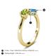 5 - Lysha 1.55 ctw Peridot Pear Shape (7x5 mm) & Blue Topaz Cushion Shape (5.00 mm) Toi Et Moi Engagement Ring 
