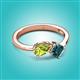 3 - Lysha 1.55 ctw Peridot Pear Shape (7x5 mm) & London Blue Topaz Cushion Shape (5.00 mm) Toi Et Moi Engagement Ring 