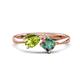1 - Lysha 1.61 ctw Peridot Pear Shape (7x5 mm) & Lab Created Alexandrite Cushion Shape (5.00 mm) Toi Et Moi Engagement Ring 