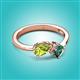 3 - Lysha 1.61 ctw Peridot Pear Shape (7x5 mm) & Lab Created Alexandrite Cushion Shape (5.00 mm) Toi Et Moi Engagement Ring 