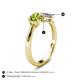 5 - Lysha 1.37 ctw Peridot Pear Shape (7x5 mm) & Moissanite Cushion Shape (5.00 mm) Toi Et Moi Engagement Ring 
