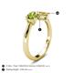 5 - Lysha 1.61 ctw Peridot Pear Shape (7x5 mm) & Lab Created Yellow Sapphire Cushion Shape (5.00 mm) Toi Et Moi Engagement Ring 