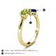 5 - Lysha 1.61 ctw Peridot Pear Shape (7x5 mm) & Lab Created Blue Sapphire Cushion Shape (5.00 mm) Toi Et Moi Engagement Ring 