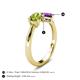 5 - Lysha 1.30 ctw Peridot Pear Shape (7x5 mm) & Amethyst Cushion Shape (5.00 mm) Toi Et Moi Engagement Ring 