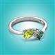 3 - Lysha 1.61 ctw Peridot Pear Shape (7x5 mm) & Lab Created Alexandrite Cushion Shape (5.00 mm) Toi Et Moi Engagement Ring 