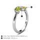 5 - Lysha 1.61 ctw Peridot Pear Shape (7x5 mm) & Lab Created Yellow Sapphire Cushion Shape (5.00 mm) Toi Et Moi Engagement Ring 