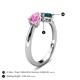 5 - Lysha 1.65 ctw Pink Sapphire Pear Shape (7x5 mm) & London Blue Topaz Cushion Shape (5.00 mm) Toi Et Moi Engagement Ring 
