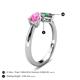 5 - Lysha 1.71 ctw Pink Sapphire Pear Shape (7x5 mm) & Lab Created Alexandrite Cushion Shape (5.00 mm) Toi Et Moi Engagement Ring 