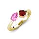4 - Lysha 1.65 ctw Pink Sapphire Pear Shape (7x5 mm) & Red Garnet Cushion Shape (5.00 mm) Toi Et Moi Engagement Ring 