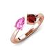 4 - Lysha 1.65 ctw Pink Sapphire Pear Shape (7x5 mm) & Red Garnet Cushion Shape (5.00 mm) Toi Et Moi Engagement Ring 