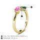 5 - Lysha 1.45 ctw Pink Sapphire Pear Shape (7x5 mm) & Lab Created Emerald Cushion Shape (5.00 mm) Toi Et Moi Engagement Ring 