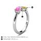 5 - Lysha 1.71 ctw Pink Sapphire Pear Shape (7x5 mm) & Lab Created Yellow Sapphire Cushion Shape (5.00 mm) Toi Et Moi Engagement Ring 
